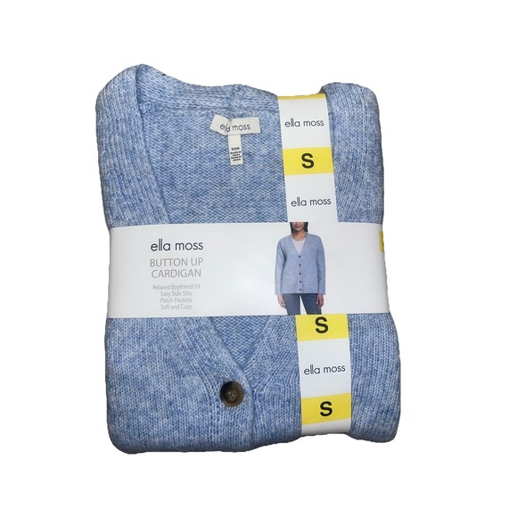 Blue Saks Fifth Avenue Sweaters - NWT ELLA MOSS Women's Button Up Cardigan Light Blue Size **MEDIUM**